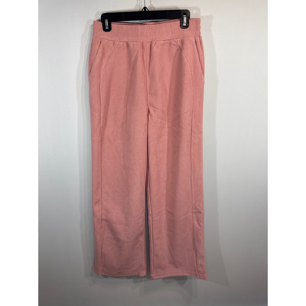 Halara Pink Corduroy Pul On Wide Leg Pants Women's MED Tall NWT Academia Preppy